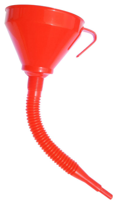 Entonnoir en plastique avec tamis et tube d'écoulement flexible, 210 mm Ø